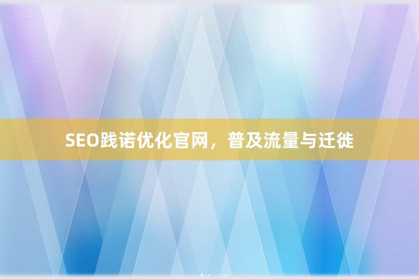 SEO践诺优化官网，普及流量与迁徙